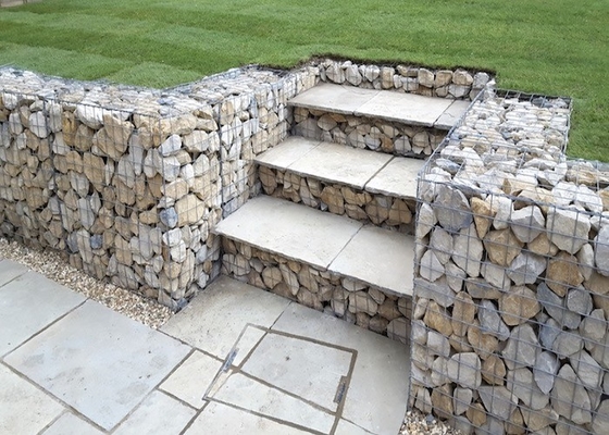 Зеленый порошок гальванизировал 3mm сваренную коробку Gabion для отделки стен Lanscaping