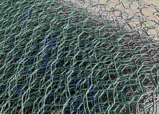 PVC 2.7mm 80mmx100mm покрыл ячеистую сеть Gabion для предохранения от Riverway