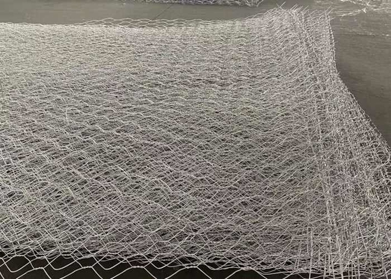 Серебряная гальванизированная ячеистая сеть Gabion на система 80mmx100mm подпорной стенки