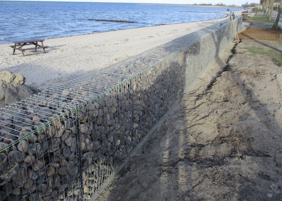 Зеленый порошок гальванизировал 3mm сваренную коробку Gabion для отделки стен Lanscaping