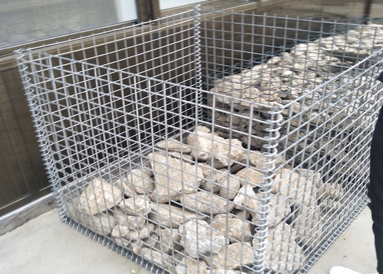 Зеленый Pvc покрыл корзины Gabion подпорной стенки прямоугольника как украшение сада