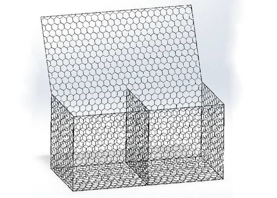 2x1x1m Heavy Zinc Coated Metal Gabion Baskets 60x80mm Hexagonal Mesh